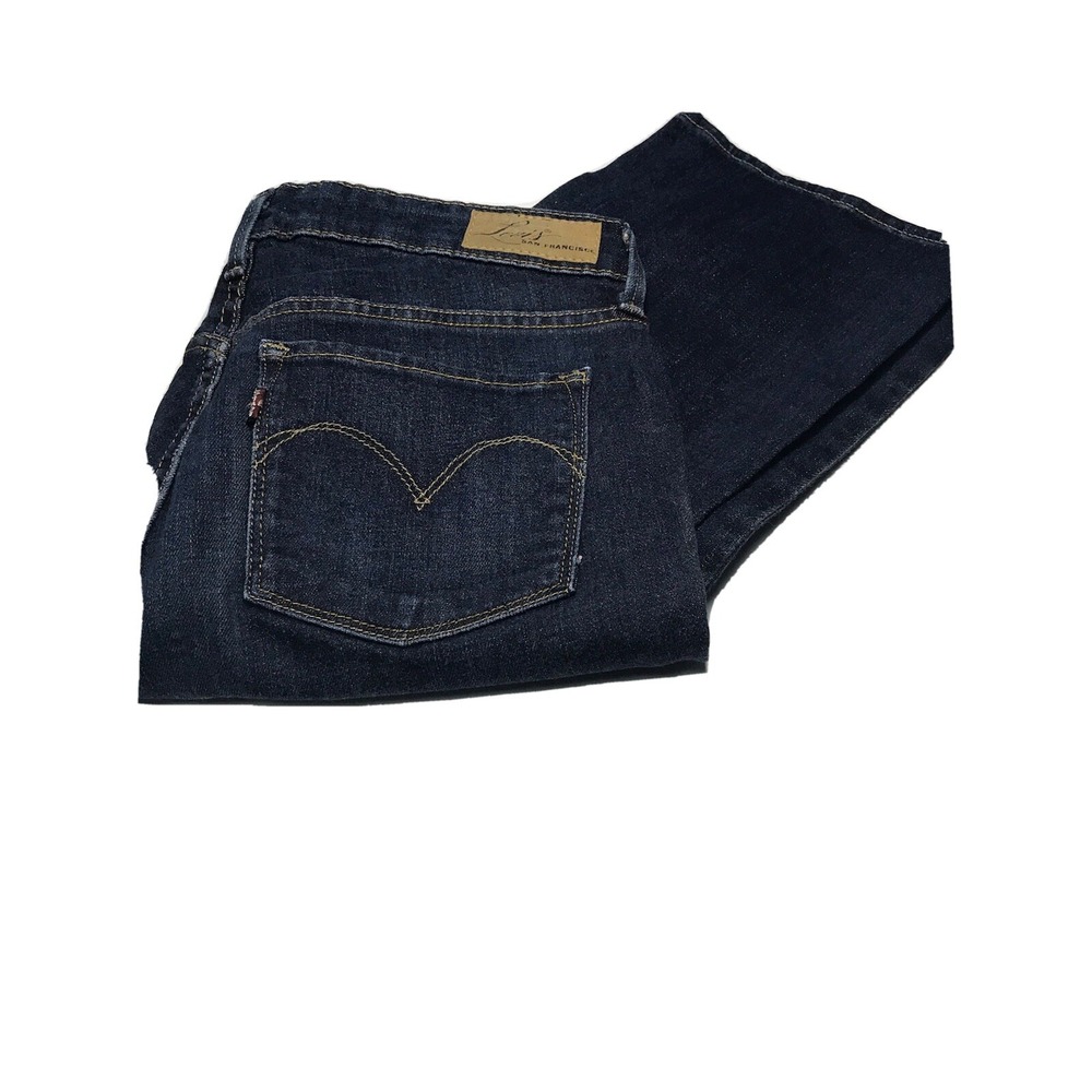 womens levis blue jeans slight curve classic straight leg size 4/32